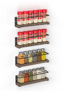 Spice Rack Organizer for Cabinet Door or Wall Mount (4 Pack) with 415 Spice L... - Picture 1 of 6