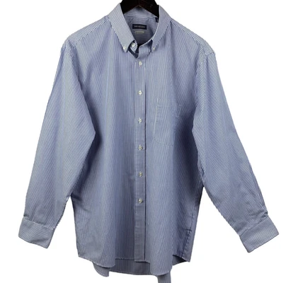 Camisa Van Heusen Para Hombre XL 17 34/35 Azul Blanco Rayas Manga Larga Abotonada Papá Foto 1 de 4
