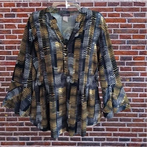Blusa Top Mujer Cocomo Popover Plisada Manga 3/4 Volantes Cuello en V Talla M - Imagen 1 de 8