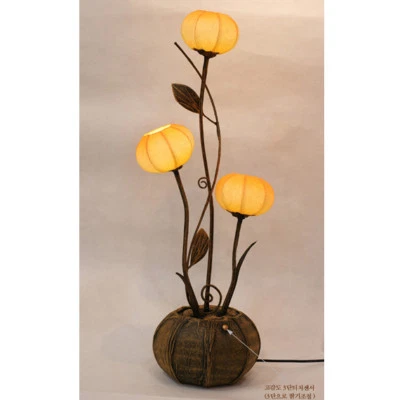 Oriental Asian Yellow Paper Lantern Shade Lampshade Designer Floor Table Lamp  - Image 1 of 4