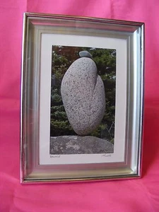 Framed Print "Balance" Stacked Stones at Grindstone Neck in Maine Signed - Picture 1 of 4