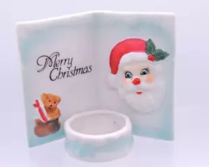 Candelabro vintage Santa Story Book Tealight porcelana bisque levantado Giftco - Imagen 1 de 13