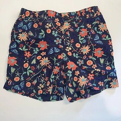 Columbia Shorts Youth Girls Small 7 8 Blue Floral Sun Protection Outdoor Silver - Image 1 of 4