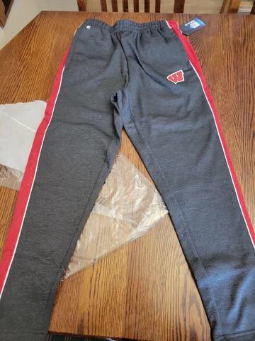 Wisconsin Badgers Jogger Sweatpants Mens Medium Colosseum New! Dark Gray NCAA Cover