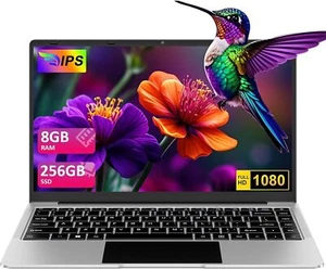 Bvate 2025 PC Portatile 14 Pollici Computer Portatile 8GB RAM 256GB SSD RPM 600 - Foto 1 di 12