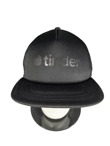 Tinder Snapback One Size Snapback Hat Baseball Cap Mesh Back Black - Picture 1 of 8