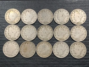 Lot of all  Liberty NICKELS from 1898 to 1912 ( 15 pieces )  lot # 1583 - Picture 1 of 6
