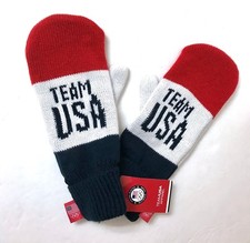 Adult TEAM USA OLYMPIC MITTENS knit winter glove men/women red white navy blue