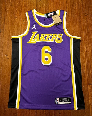 NEW Nike Air Jordan Los Angeles Lakers LeBron James Statement Jersey Mens Sizes Cover
