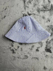 Ralph Lauren Blue/White Striped Bucket Hat Size S/M Blue Label Red Pony - Picture 1 of 10