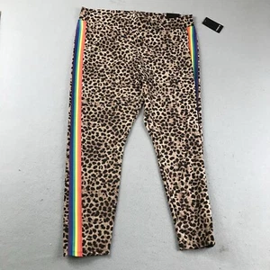 Torrid Legging Womens 2 Brown Animal Print Stretch Rainbow Stripes Pride NWT - Picture 1 of 11