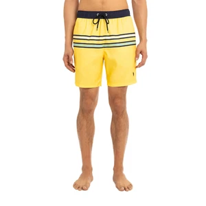 Mens Yellow U.S. Polo Assn. Striped Swim Trunks, 7" Inseam size XL - Picture 1 of 4