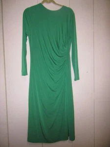 NWT BANANA REPUBLIC GREEN KNIT SHIRRED MIDI DRESS- SIZE: LARGE - Picture 1 of 7
