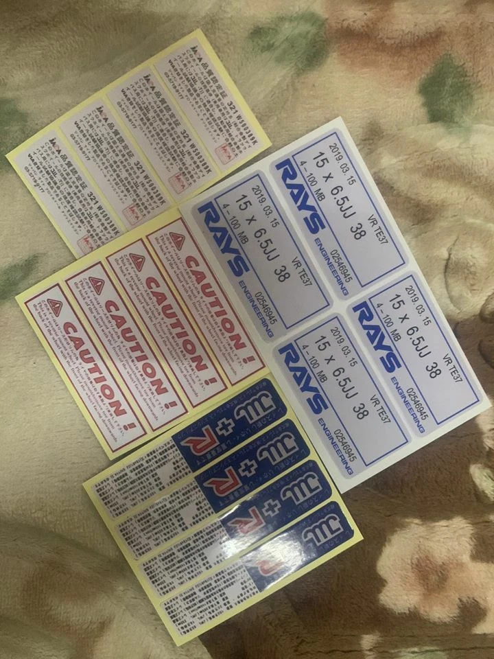 Decals Sticker Spec Rays Engineering Complate Spec1 Ce28 Re30 Te30 Rays etc. - Image 1 of 1