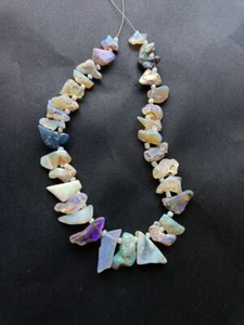 Australian opal rough layout Beads 16-9 mm 8 inches strand  for jewelry making - Picture 1 of 5