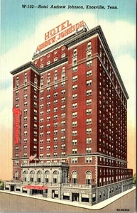 KNOXVILLE TENNESSEE HOTEL ANDREW JOHNSON VINTAGE LINEN POSTCARD - Picture 1 of 2