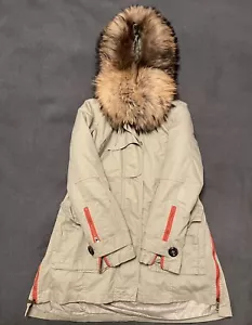 Moderne Jacke mit Echtfell Damen S Gr. Farbe Khaki - Bild 1 von 9