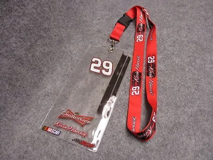 Kevin Harvick # 29 Budweiser Nascar Credentials Holder & Neck Strap - Picture 1 of 5