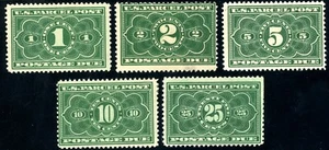 USAstamps Unused FVF US 1913 Parcel Post Due Complete Set Scott JQ1 - JQ5 OG MHR - Picture 1 of 2