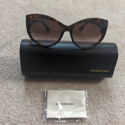 Balenciaga BA23 52T Brown Cat Eye. Tortoise Shell 58-16-140mm Women's Sunglasses - Image 1 of 4