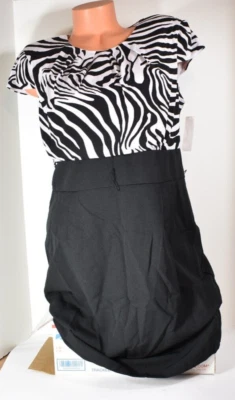 Missy Tiana B  Black and White Zebra print Dress Size 14  NWD - Image 1 of 4