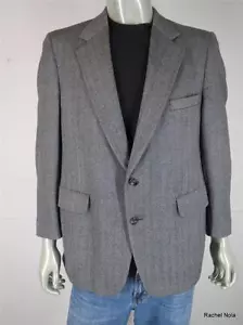 Abrigo deportivo John Kane Blazer talla L gris lana negro blanco espina de arenque - Imagen 1 de 12