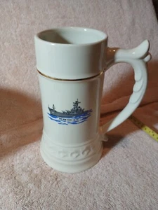 Taza grande USS New Jersey BB-62 Stein 8 pulgadas taza tanque acorazado Marina EE. UU. - Imagen 1 de 11