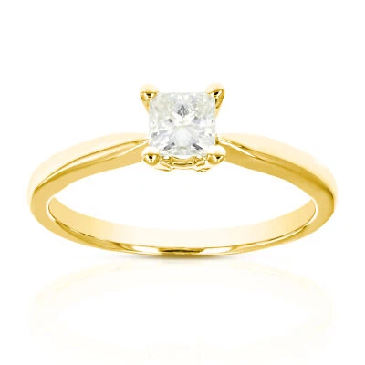 0.52 CT Diamond Solitaire Ring 14K Yellow Gold Size 7 - Image 1 of 4