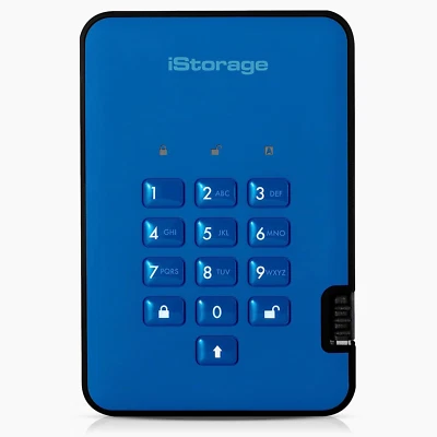Diskashur2 HDD 5TB Blue | Secure Portable Hard Drive | Password Protected | Dust - Image 1 of 4