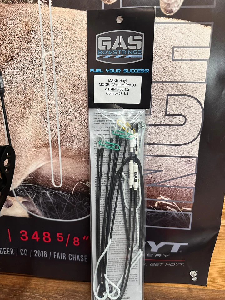 Gas Bowstrings Hoyt Ventum Pro 33 Strings w/Speed Nocks Ghost White Ventum 33 - Image 1 of 1