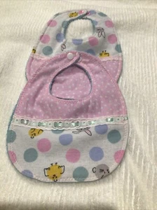 Baby Bibs. Towelling Back  2 Pack  bundle set 0-6 Months . Handmade - Free Post - Bild 1 von 2