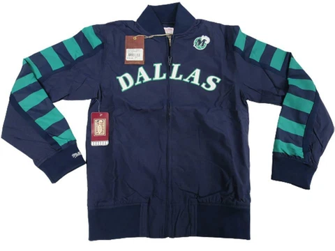 New Dallas Mavericks Mens Sizes Mitchell & Ness Authentic Blue Warm Up Jacket Cover