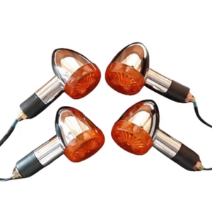 Amber Front Rear Bullet Turn Signal For Honda Kawasaki Yamaha Cruiser Chooper KL - Picture 1 of 8