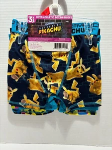 Pokemon Detective Pikachu Boys Boxer Briefs 3-Pair Underwear Athletic Size 4 - Picture 1 of 7