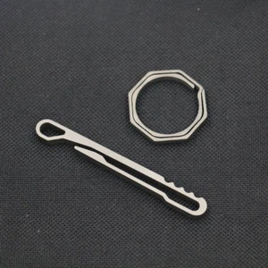Titanium TC4 Key Chain + Key Ring Belt Clip Molle Pecket Outdoor EDC Tool KCR-8 - Picture 1 of 6