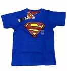 Superman Kids T-Shirt Top Boys DC Comics Official Hero Blue Age 5 New Gift Fan