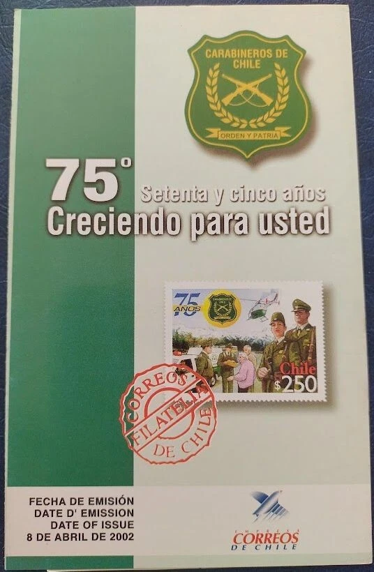 Chile 2002 Folleto 75 Aniversario Carabineros de Chile - Policía Foto 1 de 1
