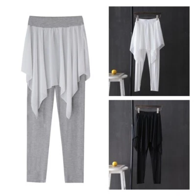 Dama Chifón Mezcla Algodón Patchwork Pantalones Baile Práctica Ropa Leggings Falda Foto 1 de 4