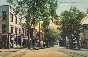 GREENWICH NY - Main Street Postcard - Picture 1 of 2