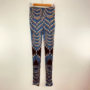 Mara Hoffman Size XS 4 6 Peacock Silk Slim Leg Pants US Designer - Picture 1 of 12