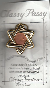 Star of David Pacifier Holder and Clip by Classy Passy, New - Picture 1 of 2