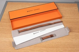 Apple Watch Hermès 42 mm 41 mm 40 mm 38 mm double tour Attelage fauve barenia - Photo 1/13