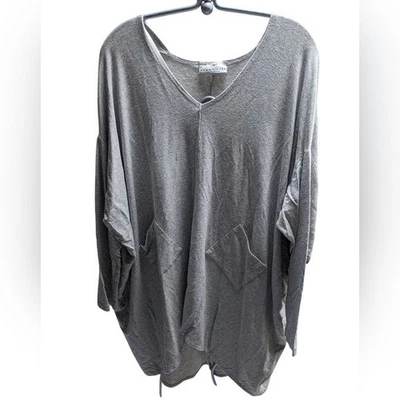 Bryn Walker Grey Lagenlook Oversized Popover Top Sz Medium - Imagem 1 de 4