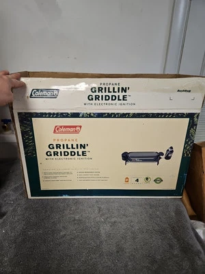 Coleman Propane Grillin Griddle 9931-770 Portable Grill Vintage New In Box Read - Image 1 of 2