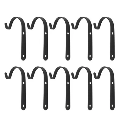 Set of 10 Hanging Basket Bracket Hooks Wall Hanging Hooks Curved9951 - Image 1 of 4