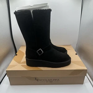 Koolaburra by UGG Kelissa Tall Boots Womens Sz 8 Black Suede/Sheepskin 1145874 - Picture 1 of 12