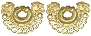 24k Gold Plated Pre-Columbian Butterfly Drop Earrings | Across The Puddle - Picture 1 of 3