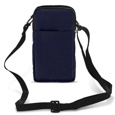 Belt Case Smartphone Carabiner Lanyard 2 Pockets Dark Blue - Image 1 of 4