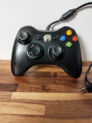 Xbox 360 Controller Schwarz, PC-kombatibel, Kabel 3m - Bild 1 von 4
