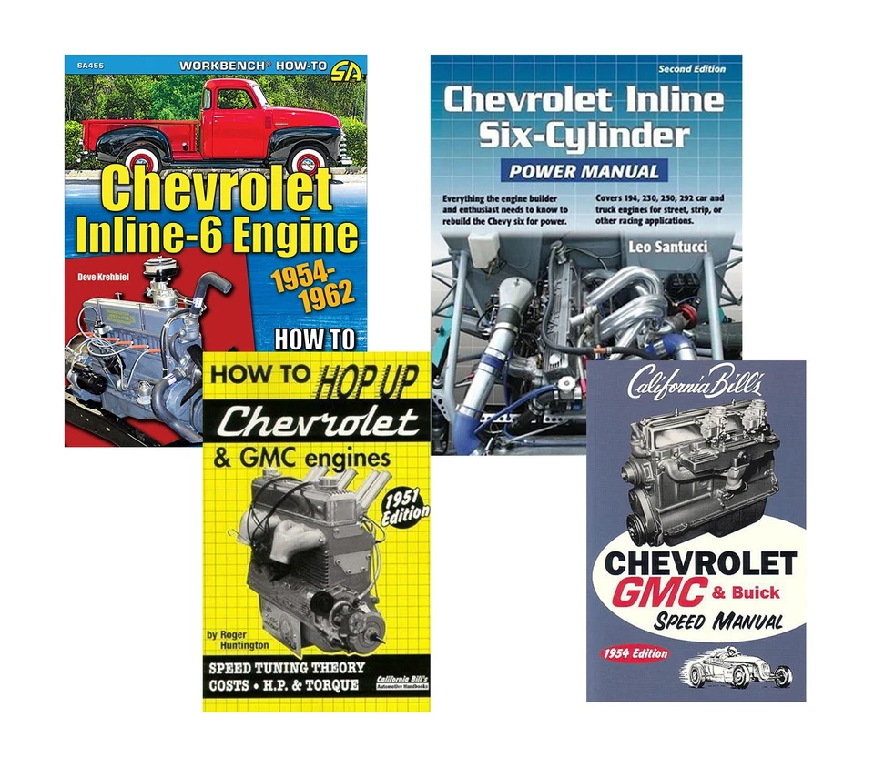 Juego de libros manual de alimentación de reconstrucción de motor de 6 cilindros en línea Chevrolet Ultimate Chevy Foto 1 de 4